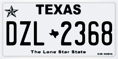 TX license plate DZL2368