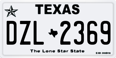 TX license plate DZL2369