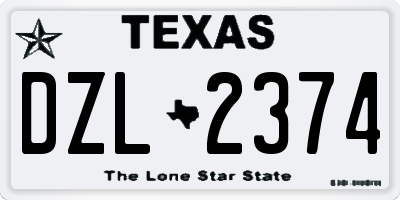 TX license plate DZL2374
