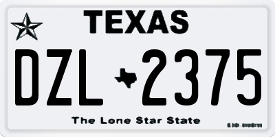 TX license plate DZL2375