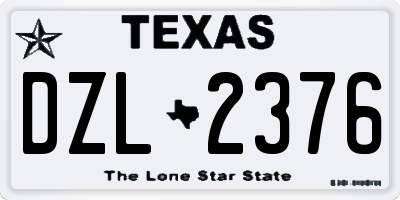 TX license plate DZL2376