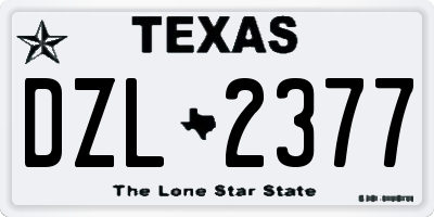 TX license plate DZL2377