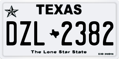 TX license plate DZL2382