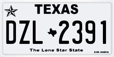 TX license plate DZL2391