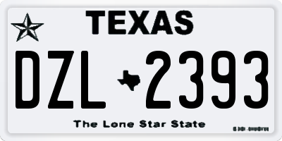 TX license plate DZL2393