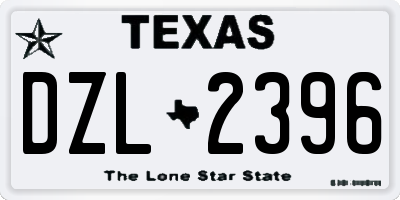 TX license plate DZL2396