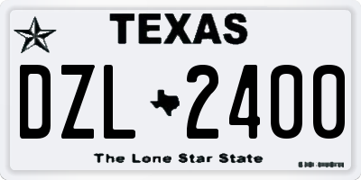 TX license plate DZL2400