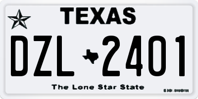 TX license plate DZL2401