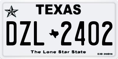 TX license plate DZL2402