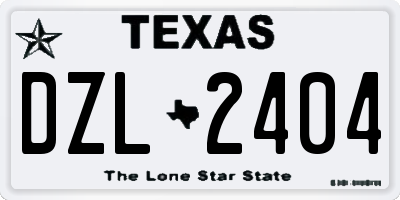 TX license plate DZL2404