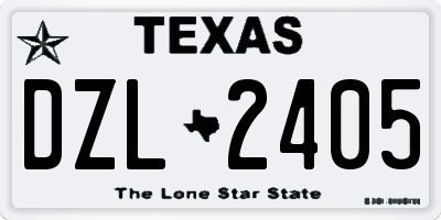 TX license plate DZL2405