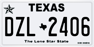 TX license plate DZL2406