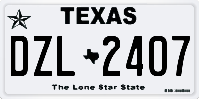 TX license plate DZL2407