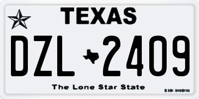 TX license plate DZL2409