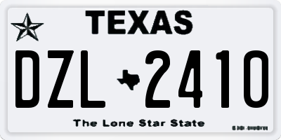 TX license plate DZL2410