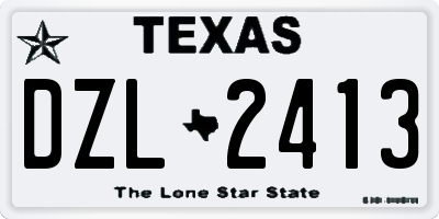 TX license plate DZL2413