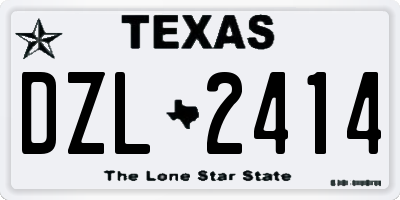 TX license plate DZL2414