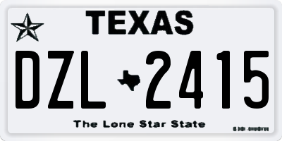 TX license plate DZL2415