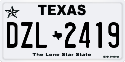 TX license plate DZL2419