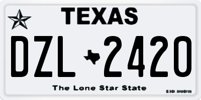 TX license plate DZL2420