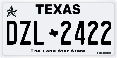 TX license plate DZL2422