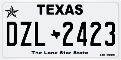 TX license plate DZL2423