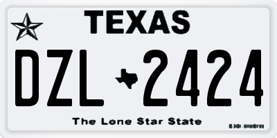 TX license plate DZL2424