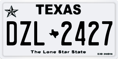 TX license plate DZL2427