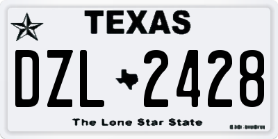 TX license plate DZL2428