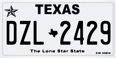 TX license plate DZL2429