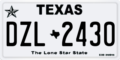 TX license plate DZL2430