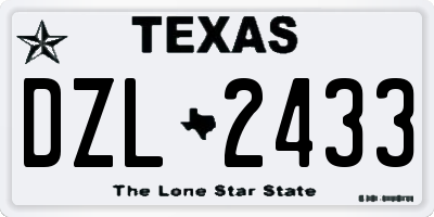 TX license plate DZL2433