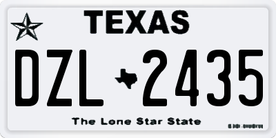 TX license plate DZL2435