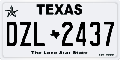 TX license plate DZL2437