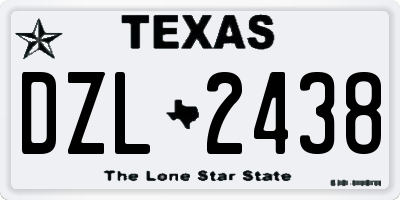 TX license plate DZL2438