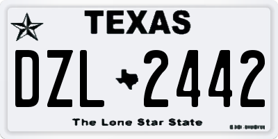 TX license plate DZL2442