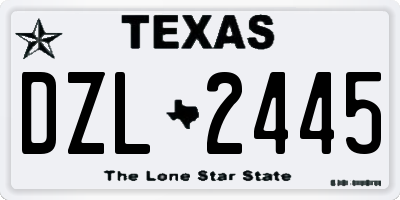 TX license plate DZL2445