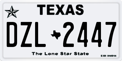 TX license plate DZL2447