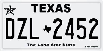 TX license plate DZL2452