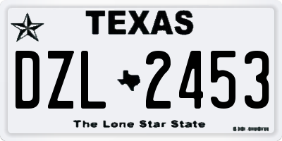 TX license plate DZL2453
