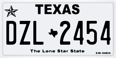 TX license plate DZL2454