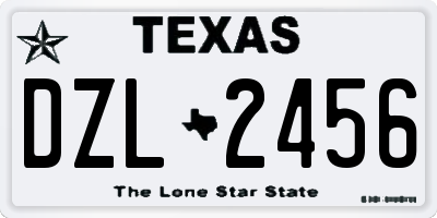 TX license plate DZL2456