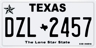 TX license plate DZL2457