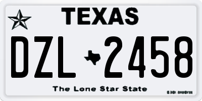 TX license plate DZL2458