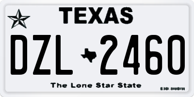 TX license plate DZL2460