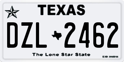 TX license plate DZL2462