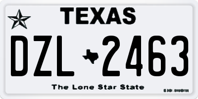 TX license plate DZL2463