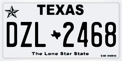 TX license plate DZL2468