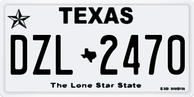 TX license plate DZL2470