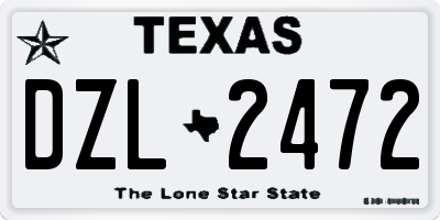 TX license plate DZL2472